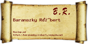Baranszky Róbert névjegykártya